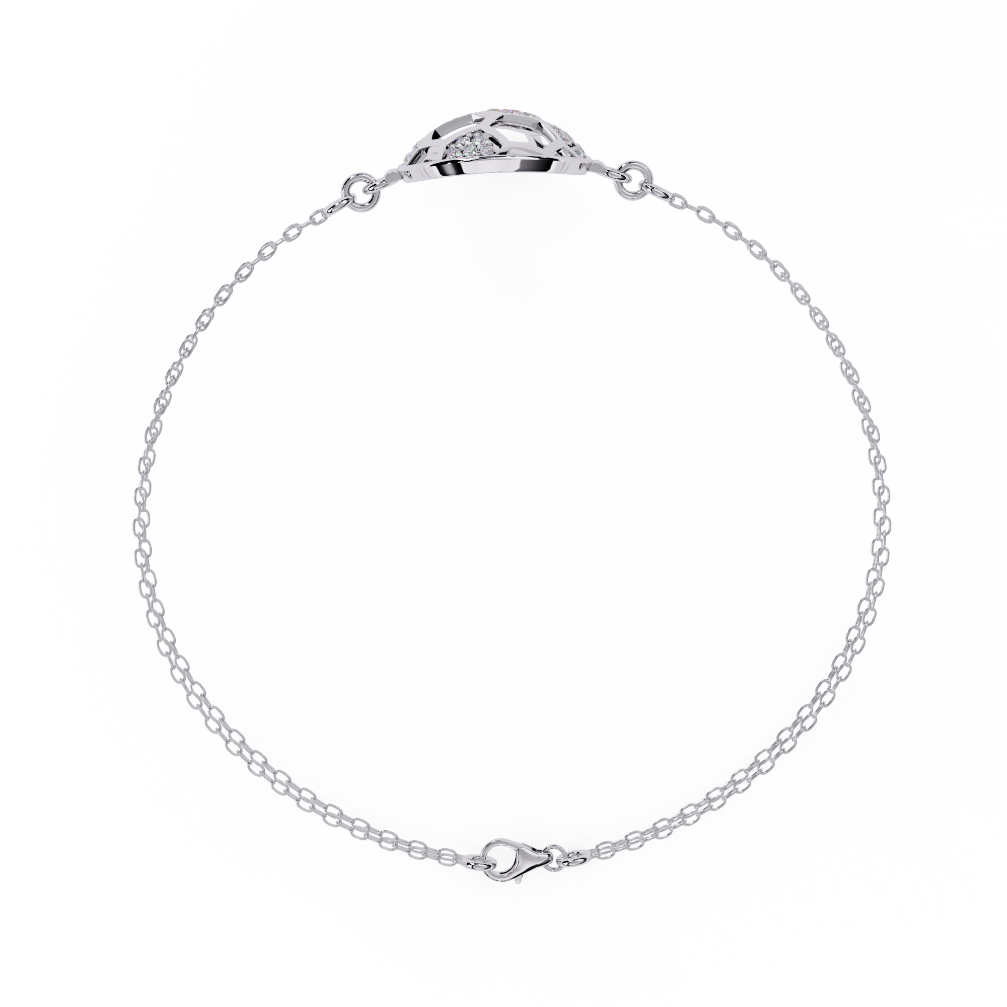 Solitairekart 0.2ct Natural Diamond-Studded Soccer Ball Bracelet-HI Color, VS-SI Clarity